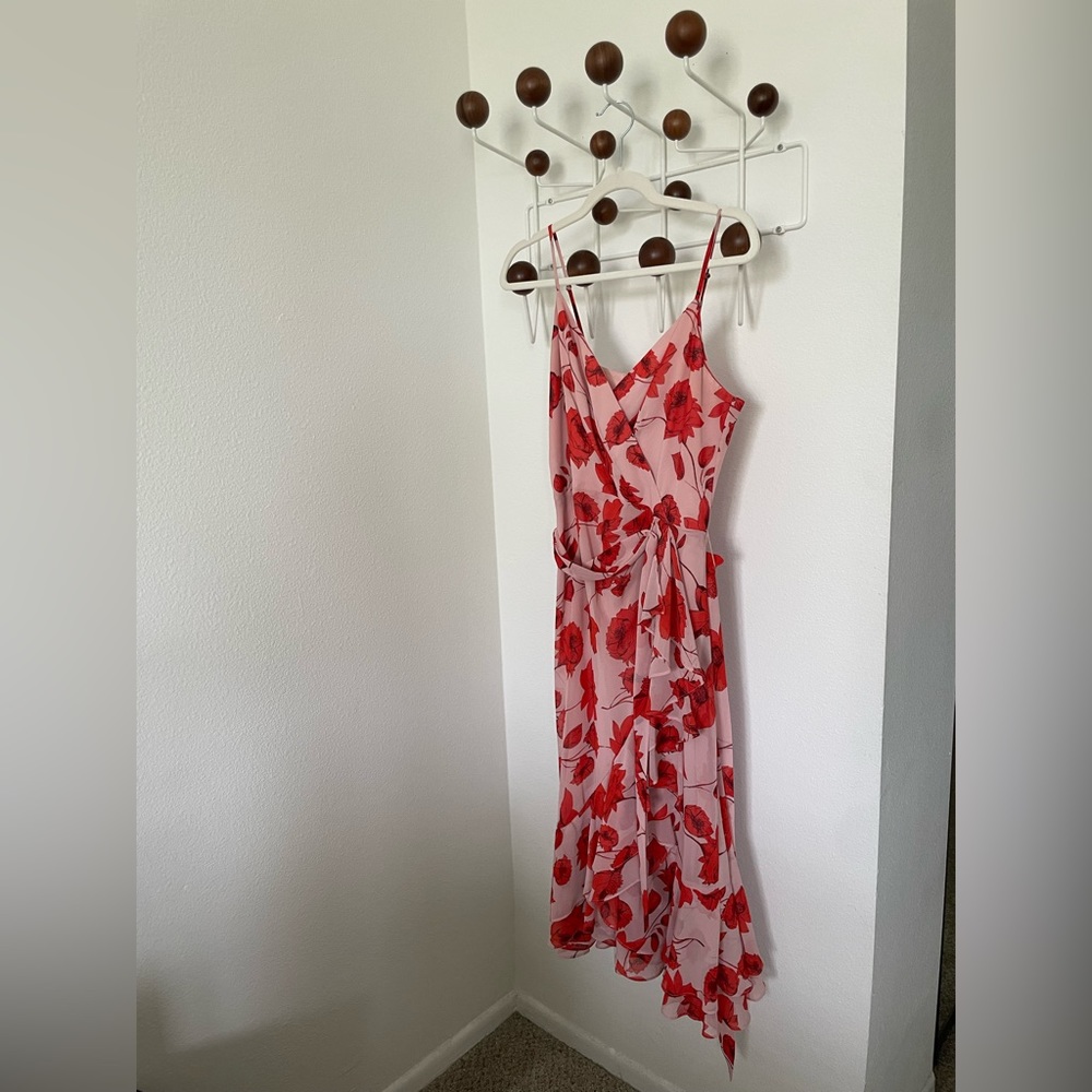 Pink Red Floral Dress